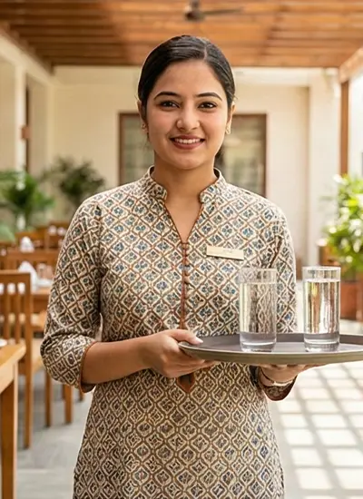 Hospitality student trained in professional guest service