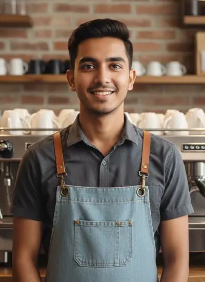 Barista professional trained in hospitality beverage service